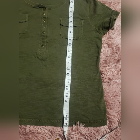 Chaps Denim Pocket Top - Picture 3 of 13